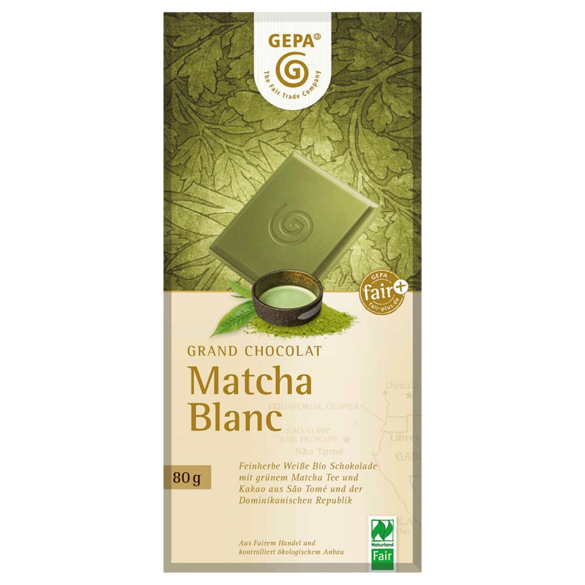 Gepa Bio Naturland Matcha Blanc Schokolade 80g